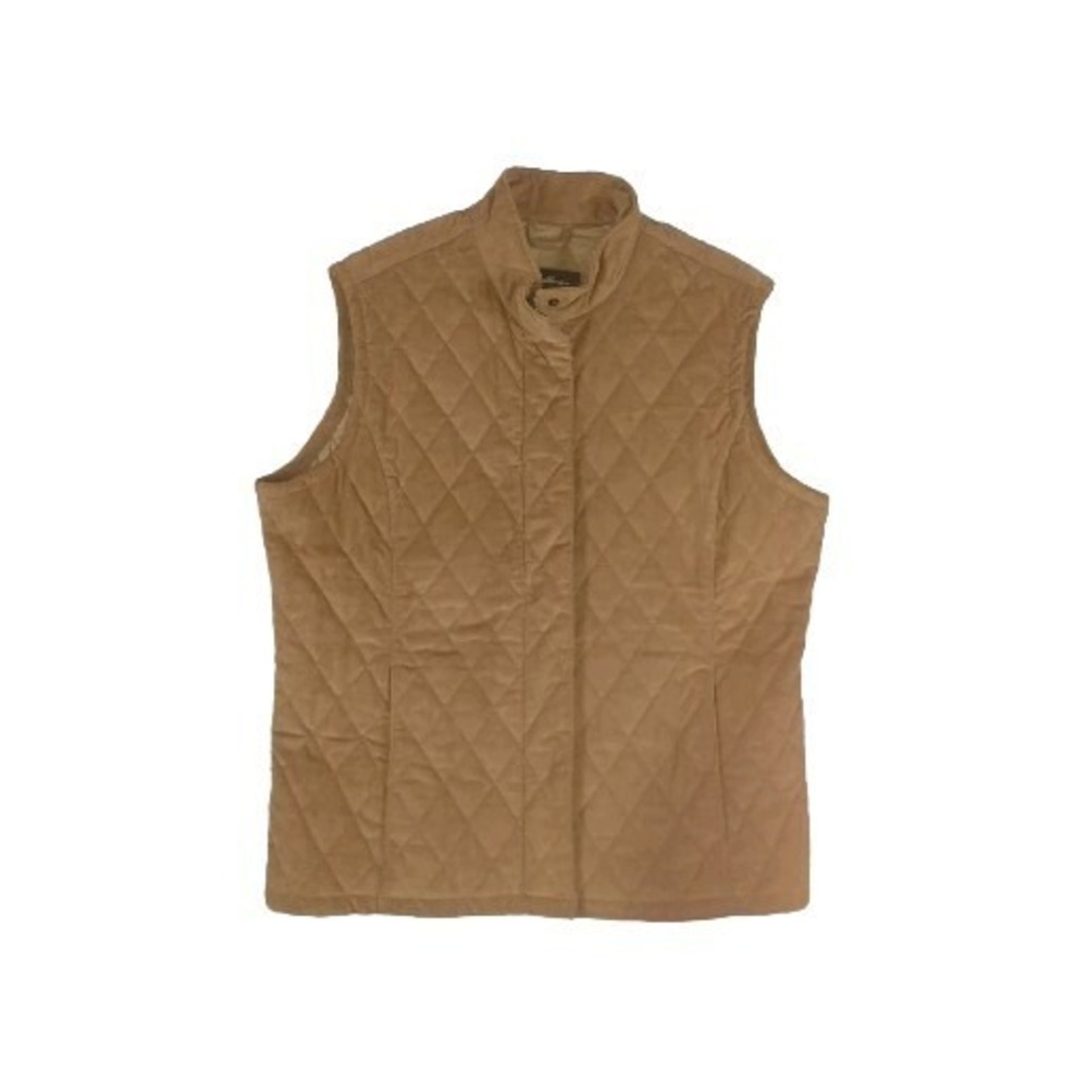 Eddie Bauer Quilted Corduroy Vest in Camel Brown Men's Sz Tall XL Style# 4349